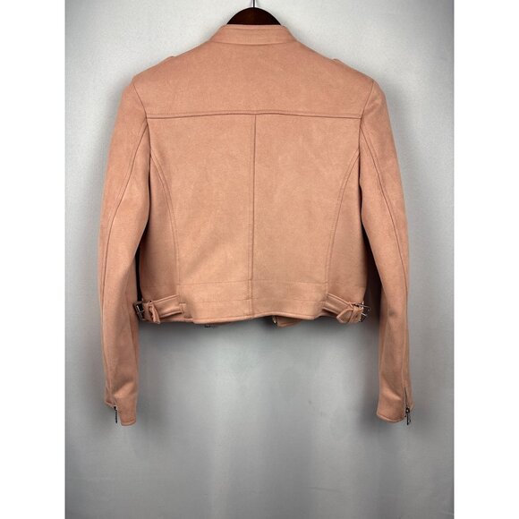 Women’s Banana Republic XS Peach Suede Biker Jacket - Picture 3 of 6